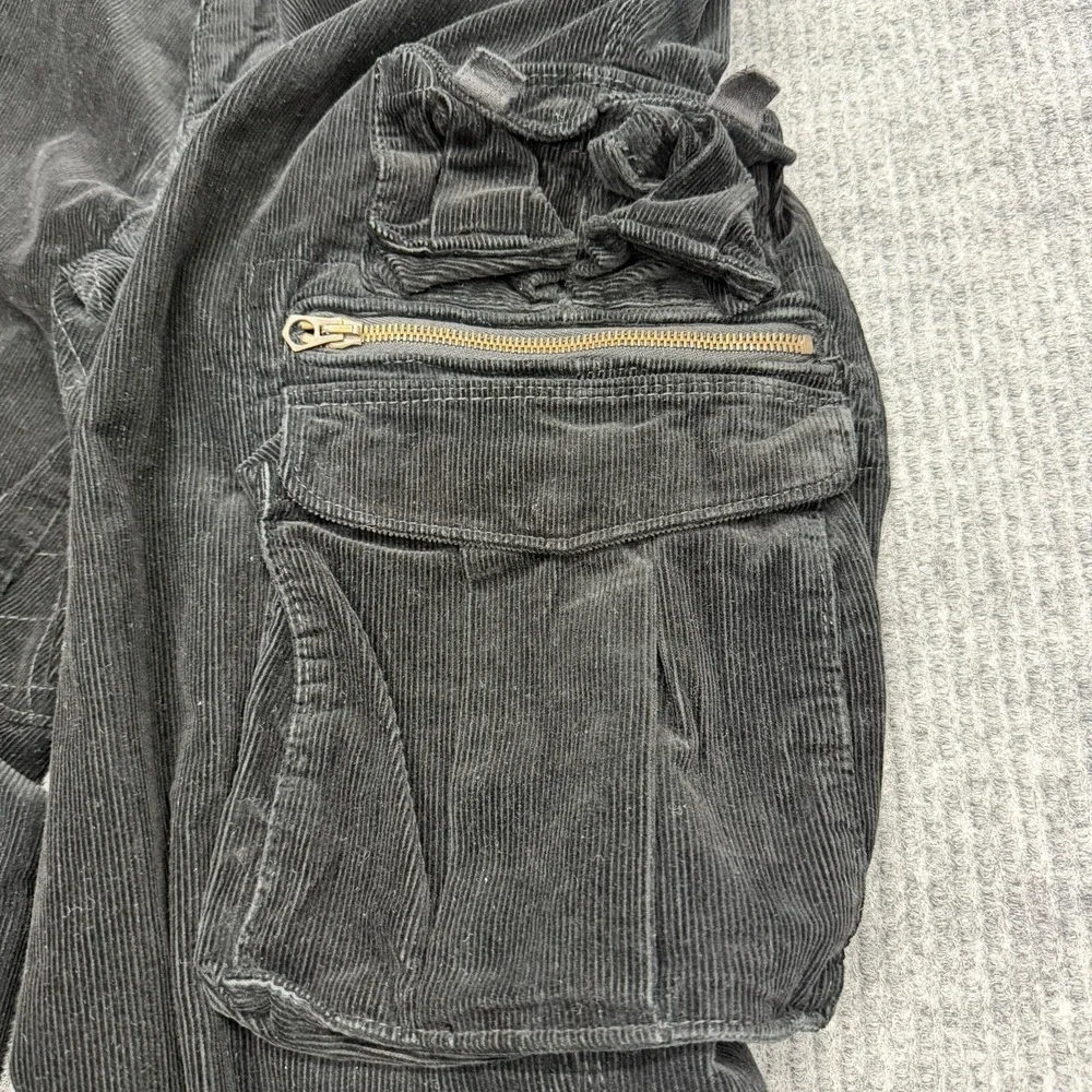 Vtg Polo Ralph Lauren Cargo Pants Mens 34x32 Black Paratrooper Corduroy Military